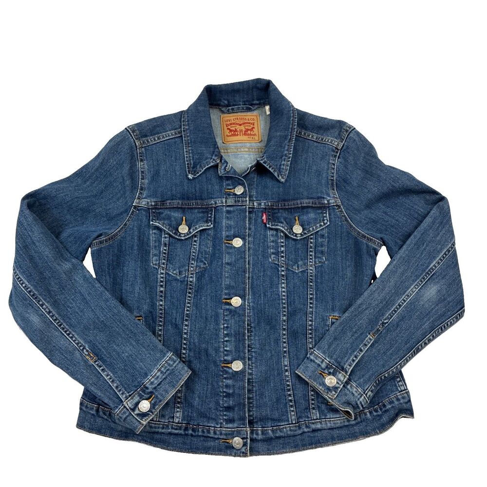 Women’s Levi Trucker Classic Denim Jean Jacket Size XL